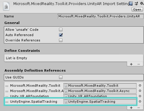 Unity AR assembly definition